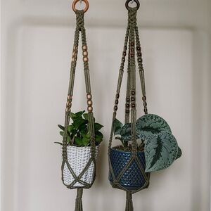 COPY - Olive green handmade macrame plant hanger